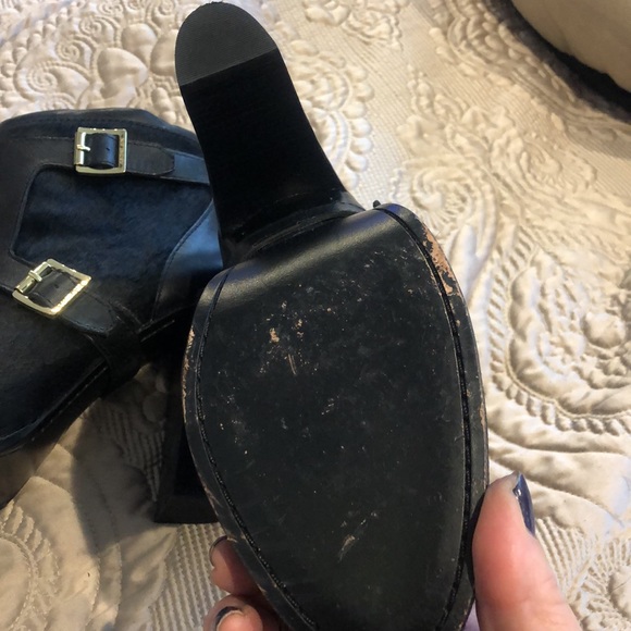 Rachel Zoe Hair Calf Leather Gorgeous Black Booties-Sz 8.5 - Picture 6 of 11